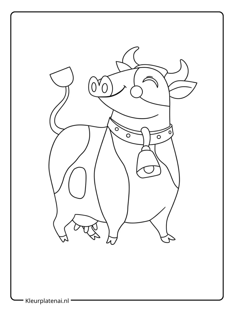 Kleurplaat Koe