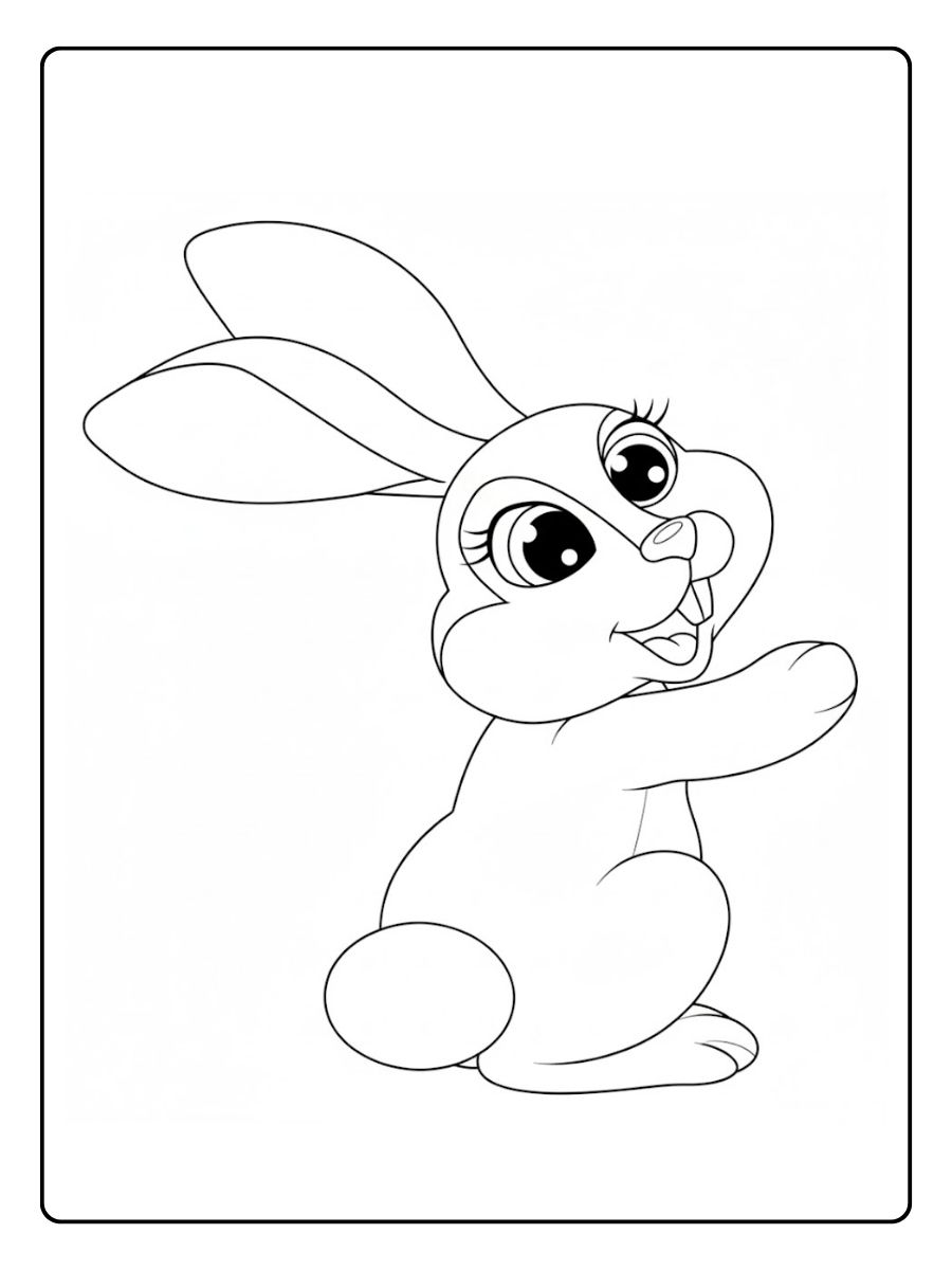 Kleurplaat Konijn Een schattige pluizenbol