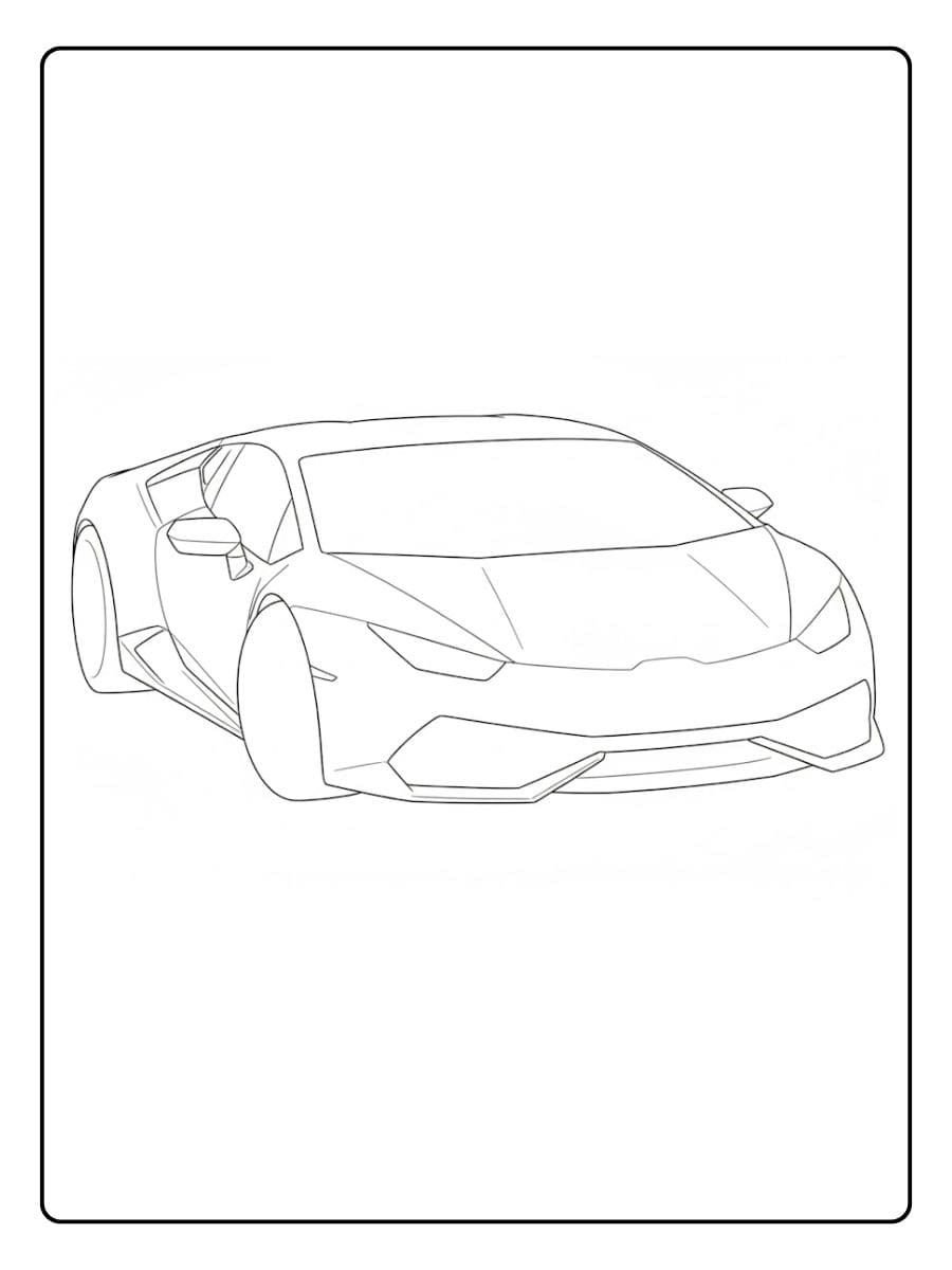 Kleurplaat Lamborghini Huracán Sportwagen Om In Te Kleuren