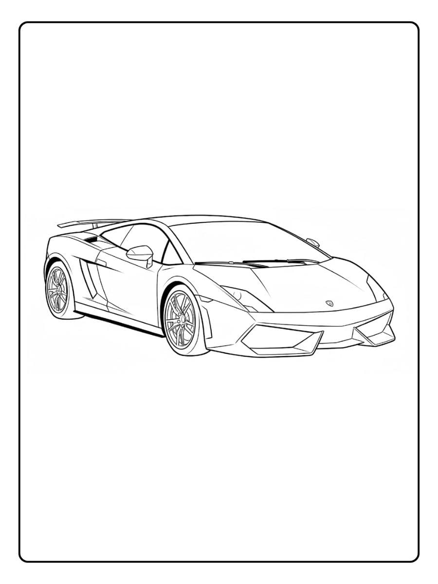Kleurplaat Lamborghini sportwagen om in te kleuren