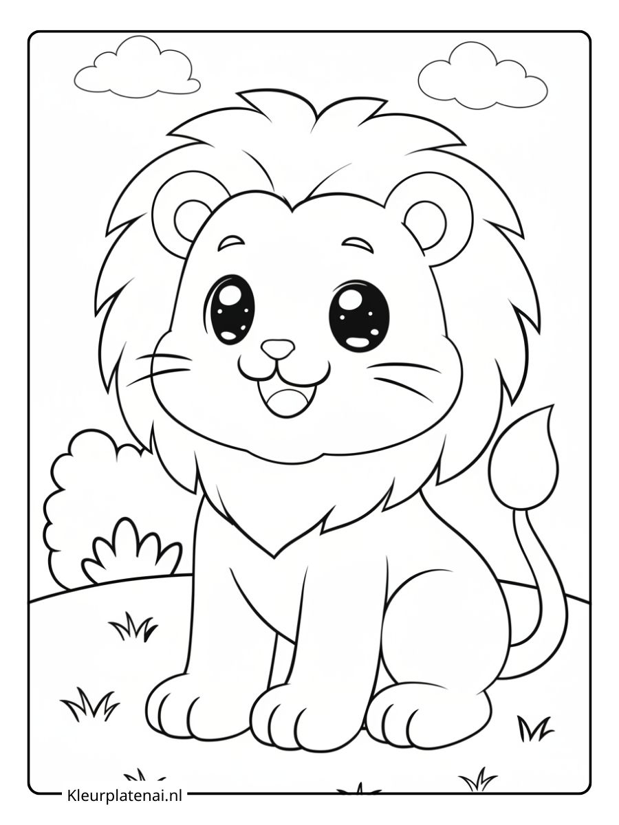Kleurplaat Leeuw (4)