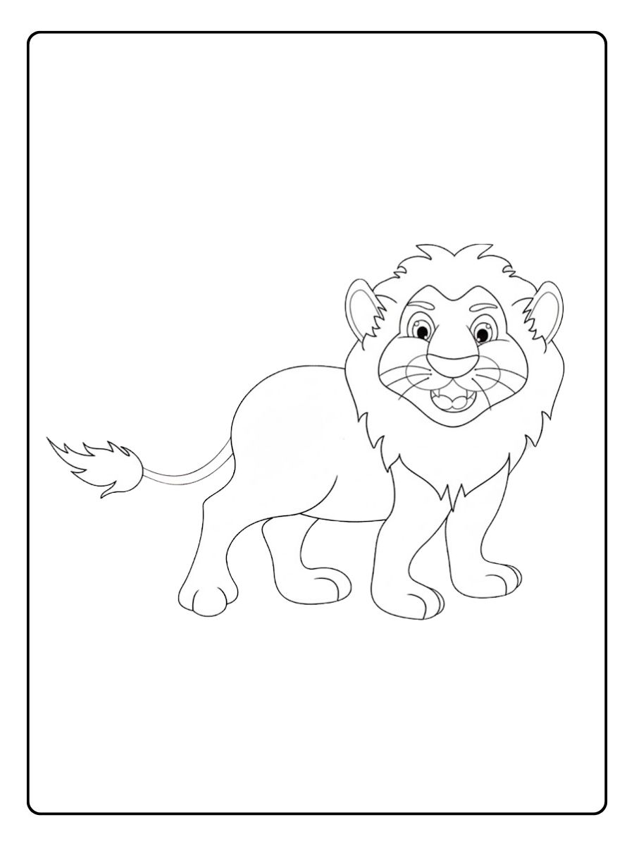 Kleurplaat Leeuw Kalme Leeuw op de Savanne