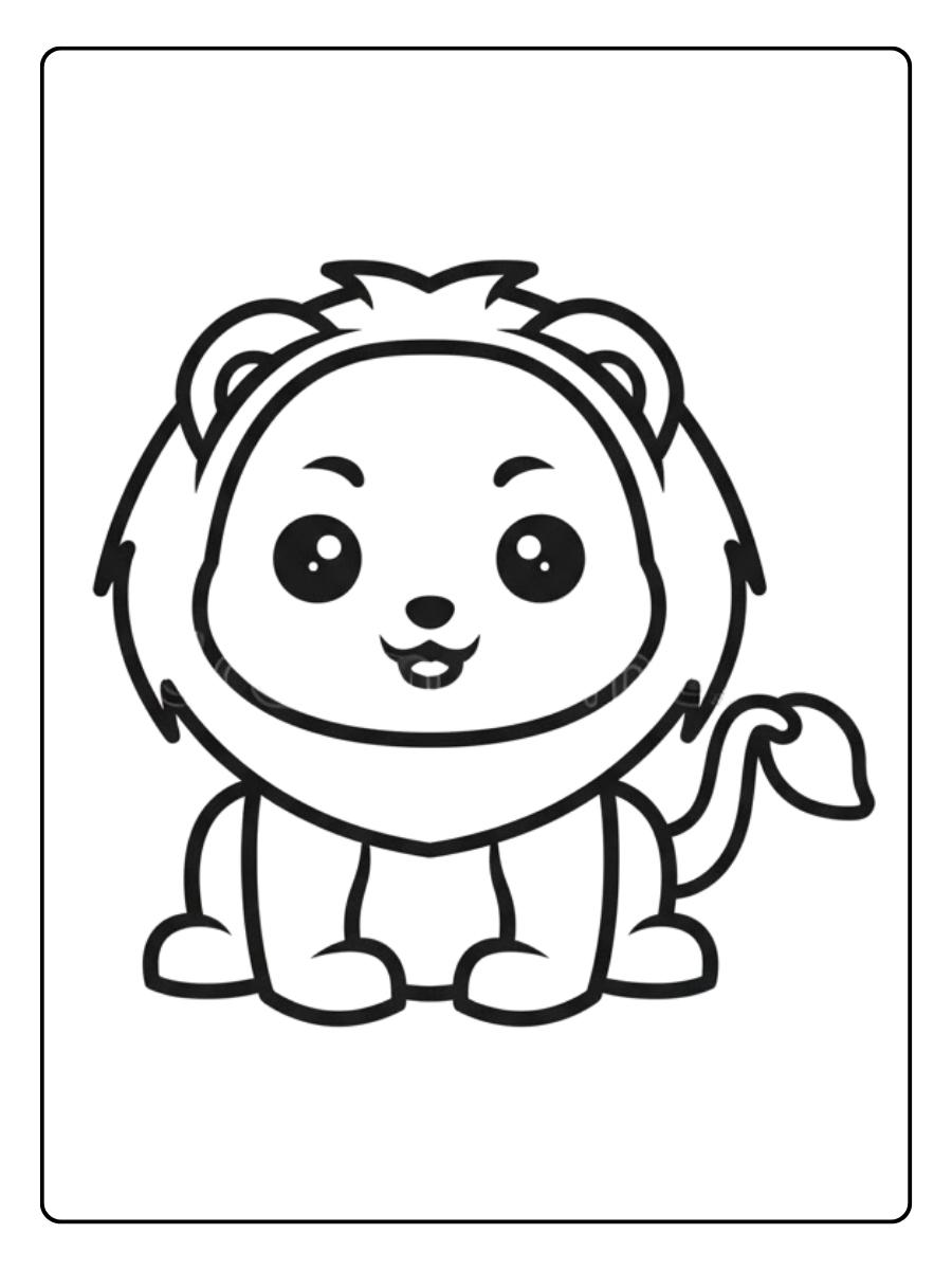 Kleurplaat Leeuw Portret van een Felle Leeuwenkop