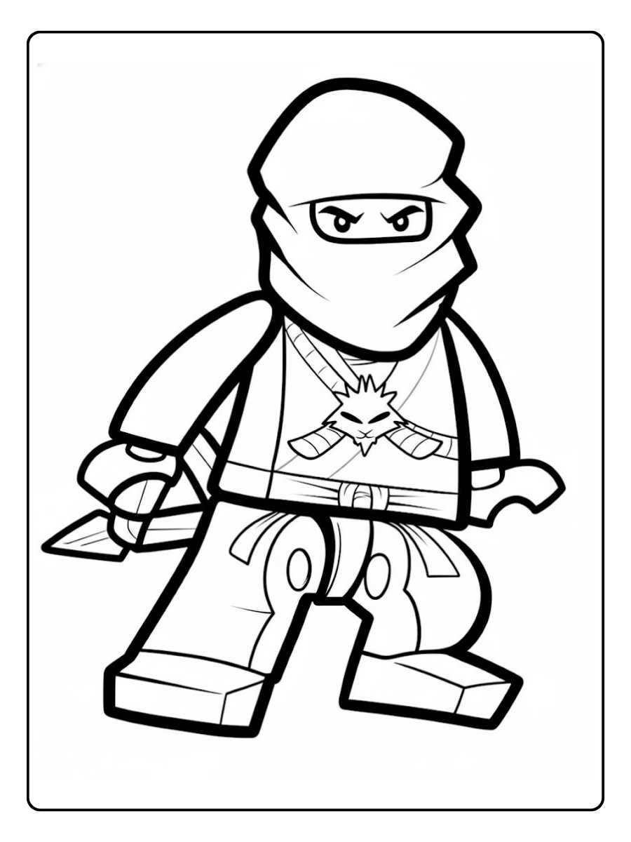 Kleurplaat Ninjago ninja met dolken