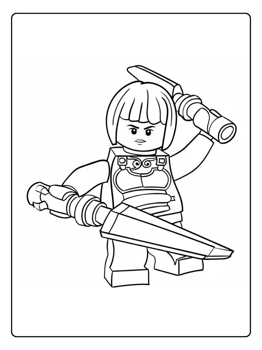 Kleurplaat Ninjago ninja’s in gevecht