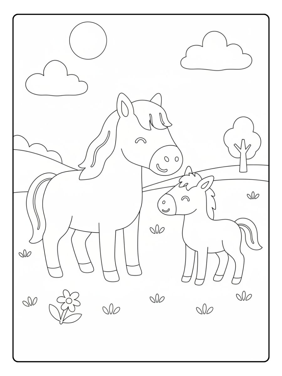 Kleurplaat Paard (16)