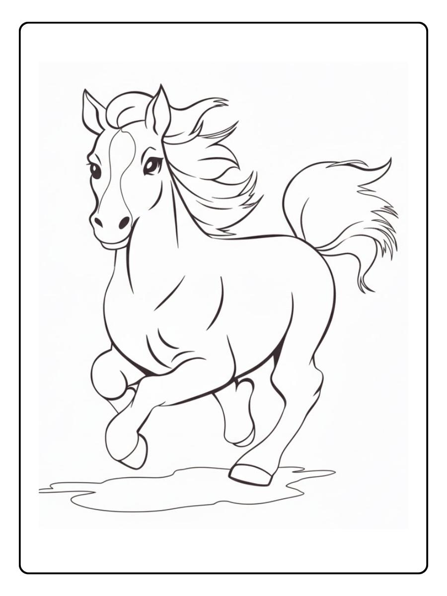 Kleurplaat Paard Het majestueuze dier