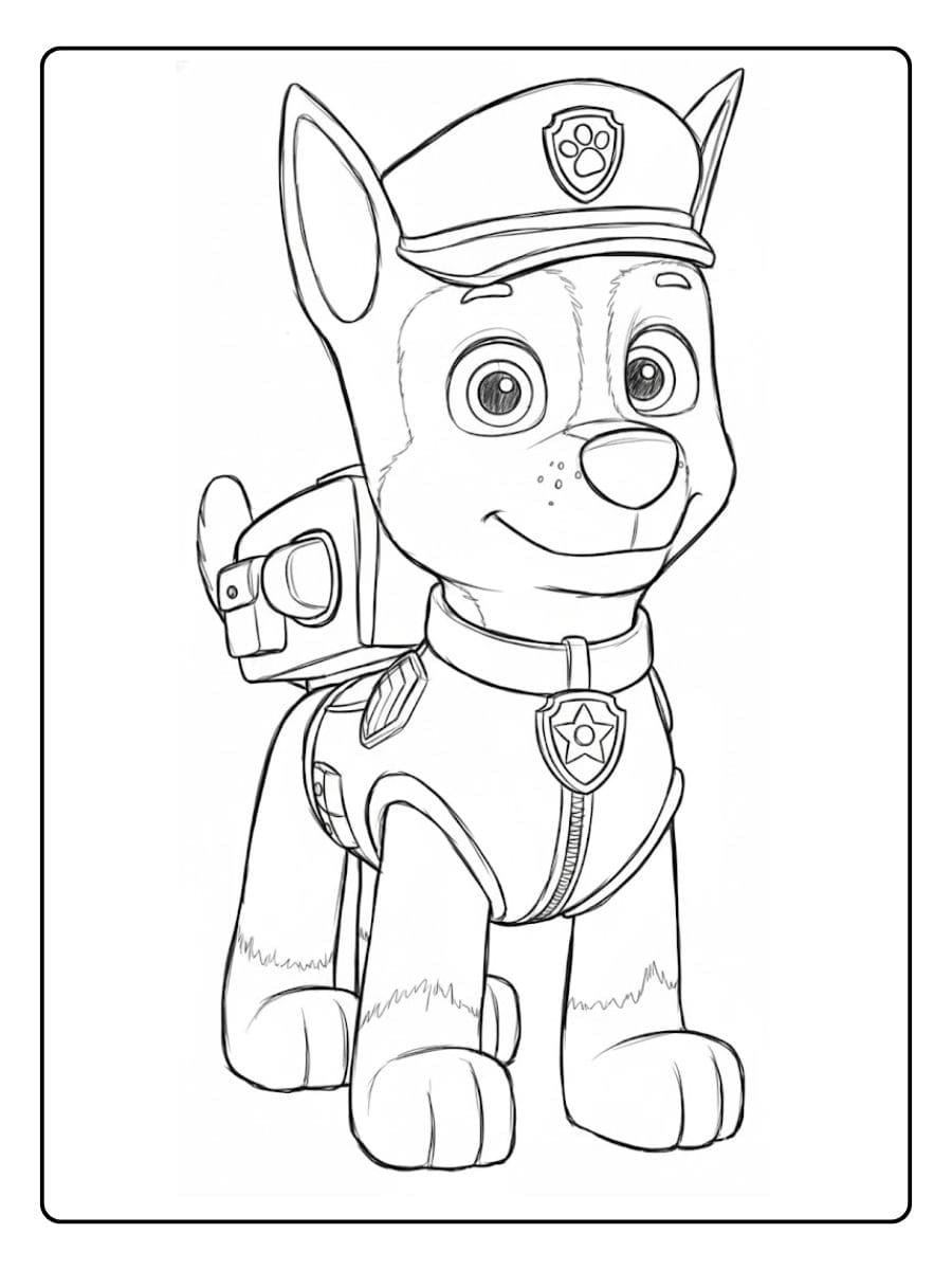 Kleurplaat Paw Patrol Chase
