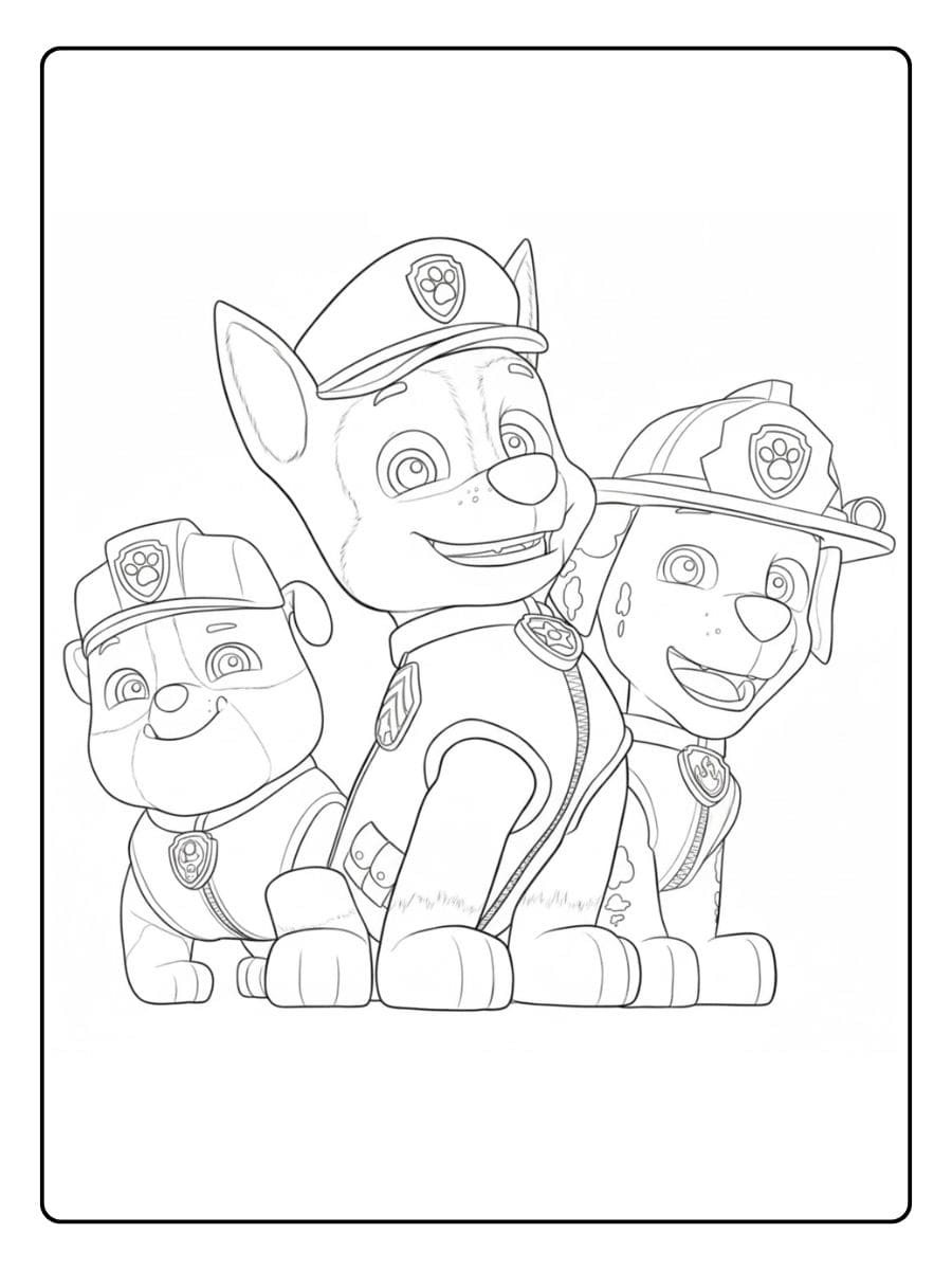 Kleurplaat Paw Patrol Vrolijke Vrienden Schets