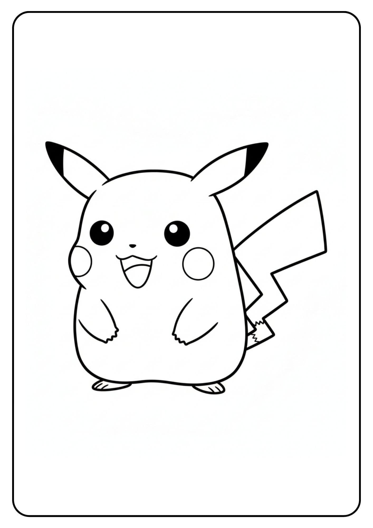 Kleurplaat Pokemon Pikachu schattig