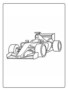 Kleurplaat Raceauto Formule 1 Simpel Lijntekening