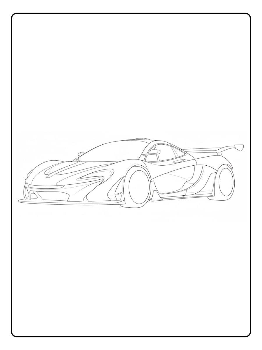 Kleurplaat Raceauto McLaren P1 Schets