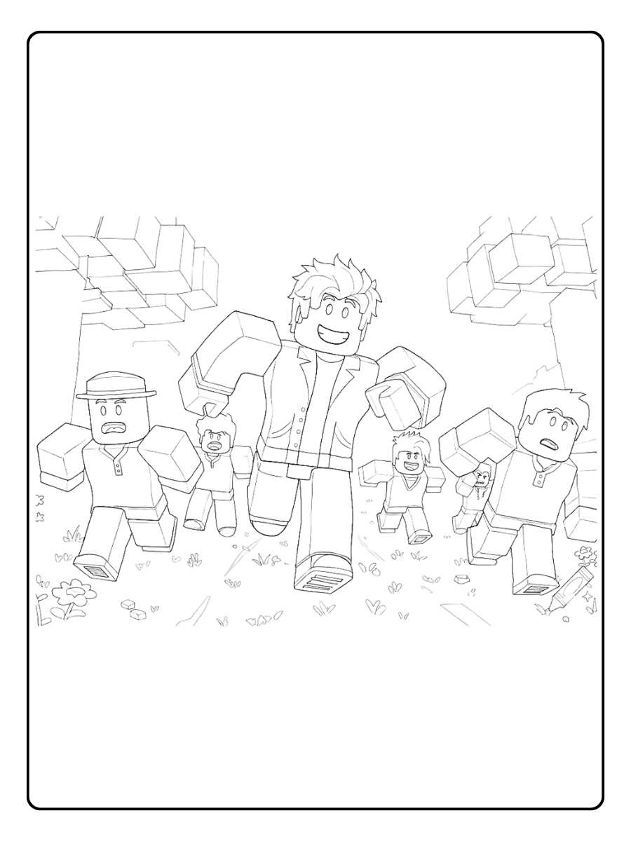Kleurplaat Roblox Rennen door Roblox wereld