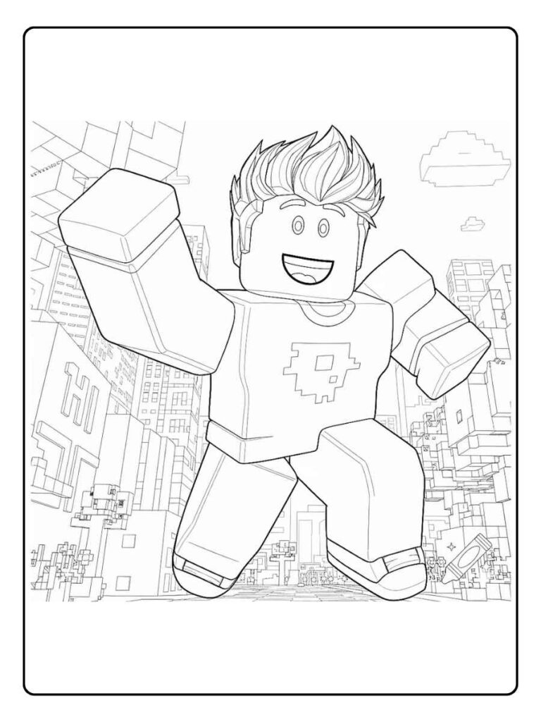 Kleurplaat Roblox Rennen en avontuur personage