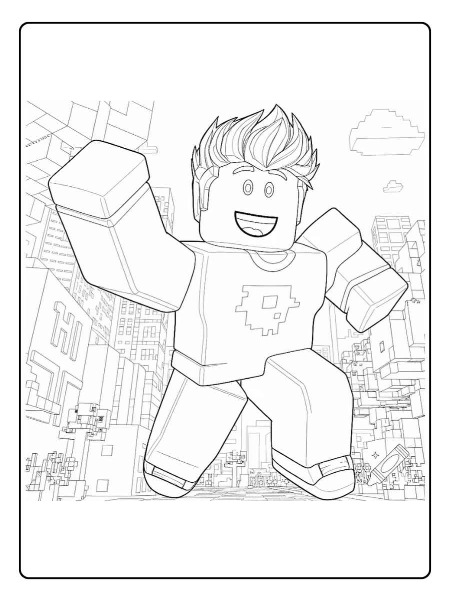 Kleurplaat Roblox Rennen en avontuur personage