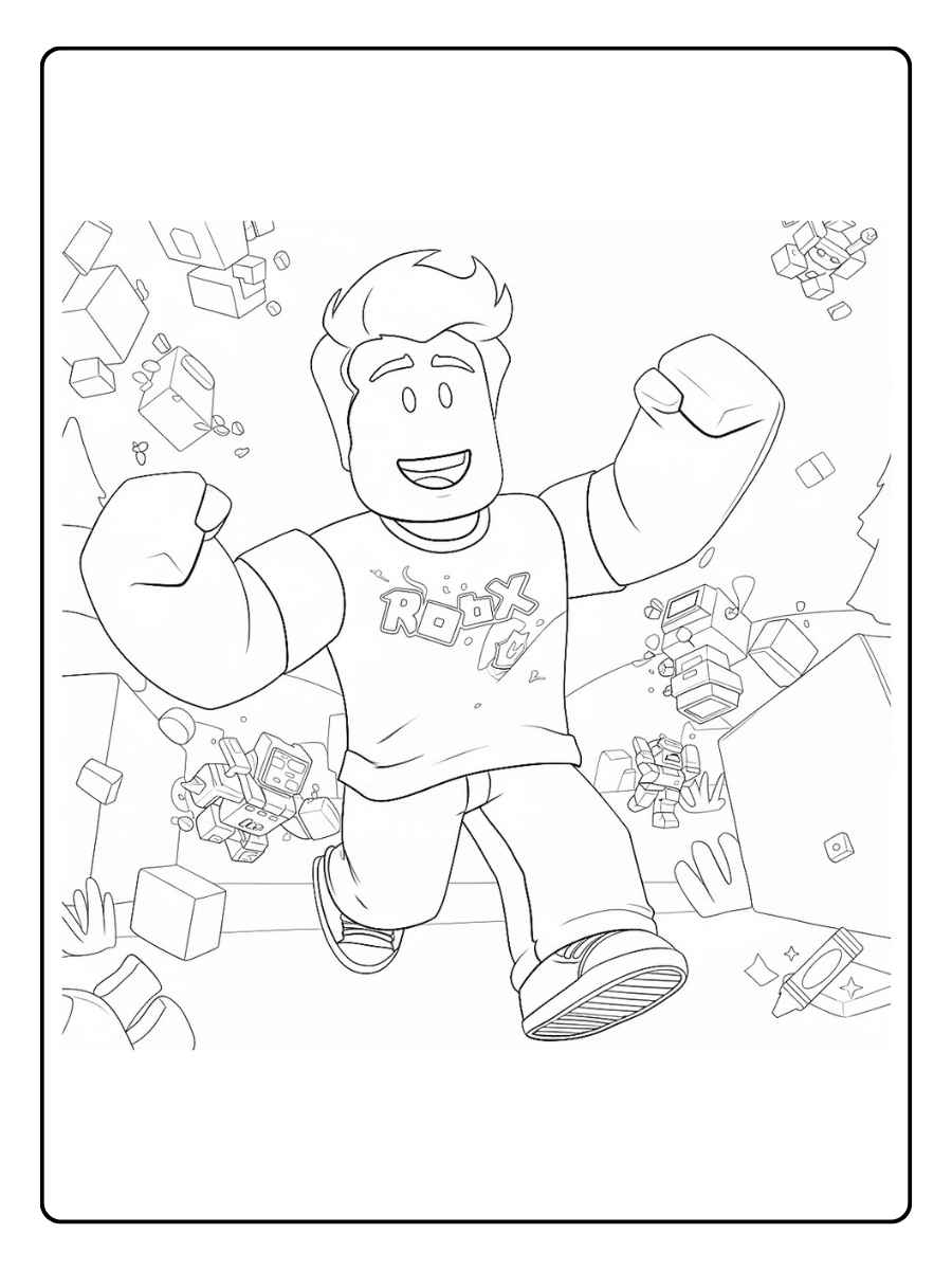 Kleurplaat Roblox Sterke Roblox personage