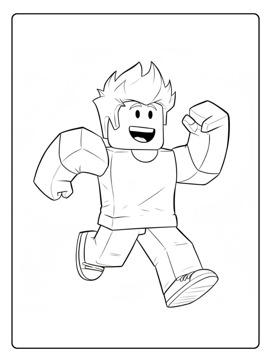 Kleurplaat Roblox Stoere Roblox jongen