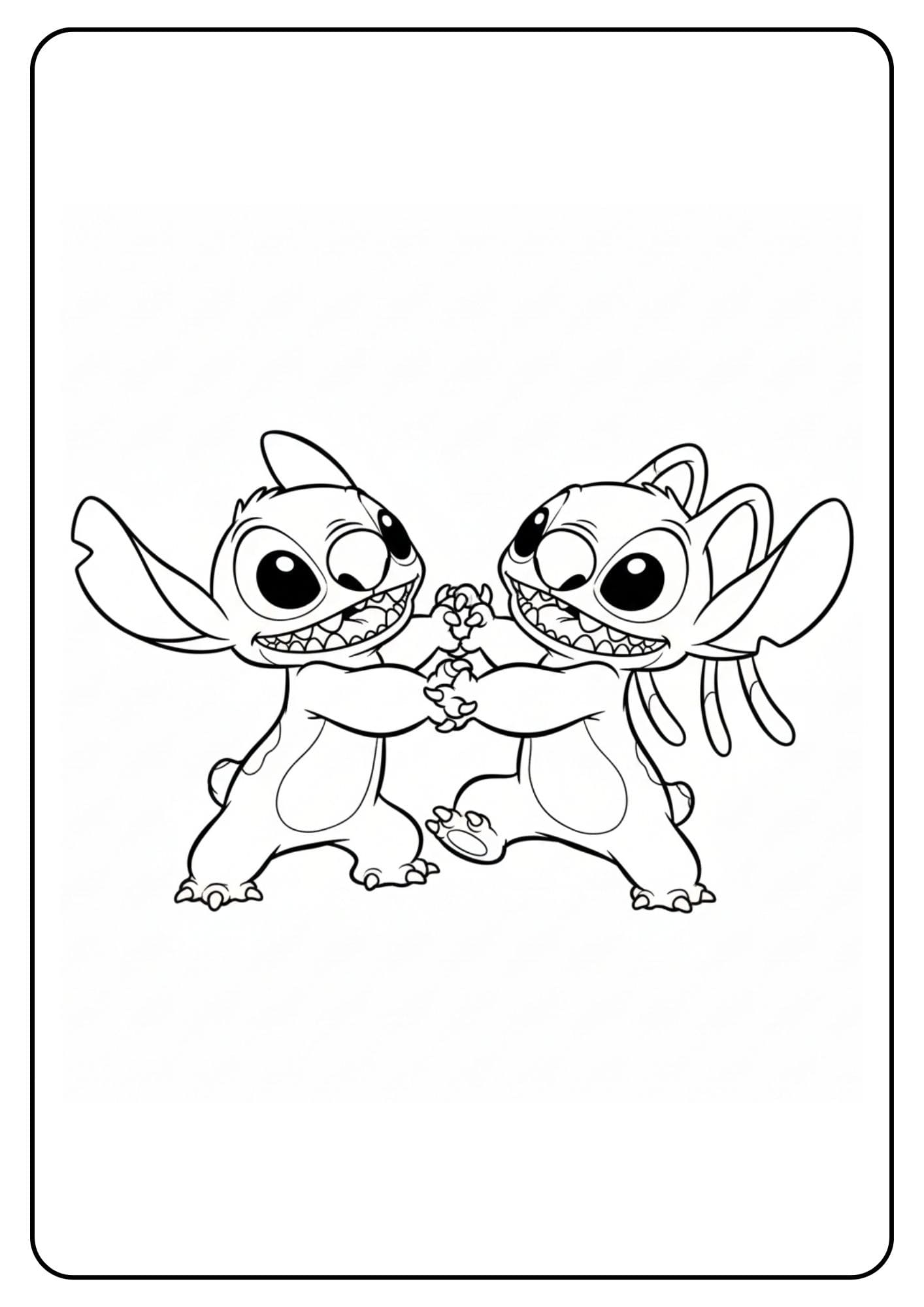 Kleurplaat Stitch en Angel Spelen