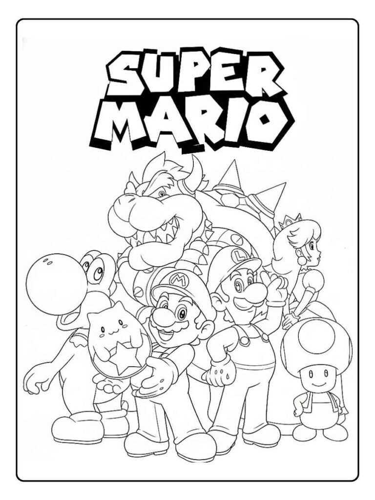 Kleurplaat Super Mario film scène