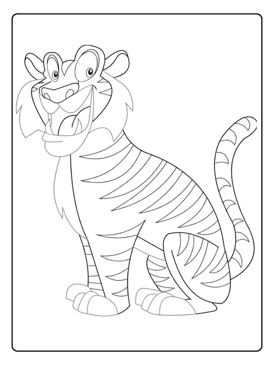 Kleurplaat Tijger Wilde Kat in Mandala Stijl