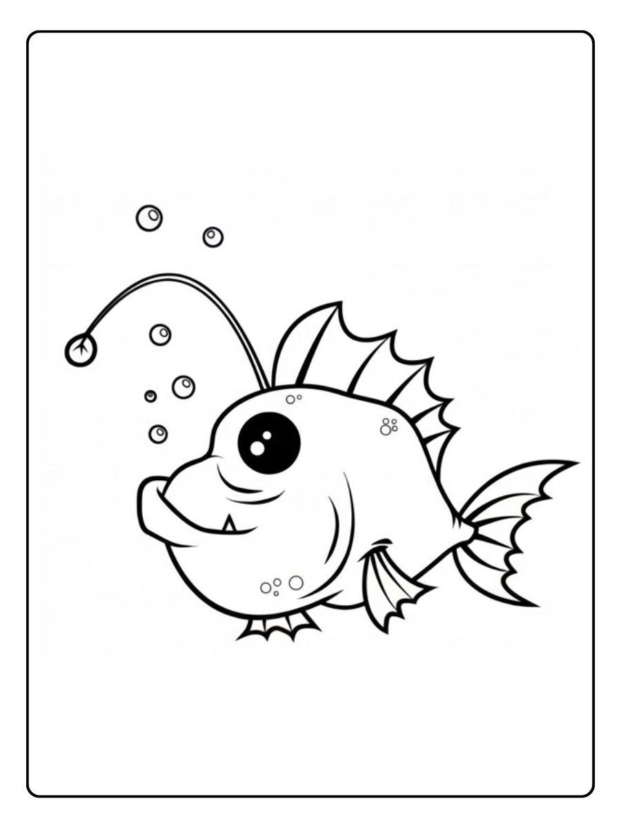 Kleurplaat Vis Een Diepzeewonder voor de Leeuwenkoning