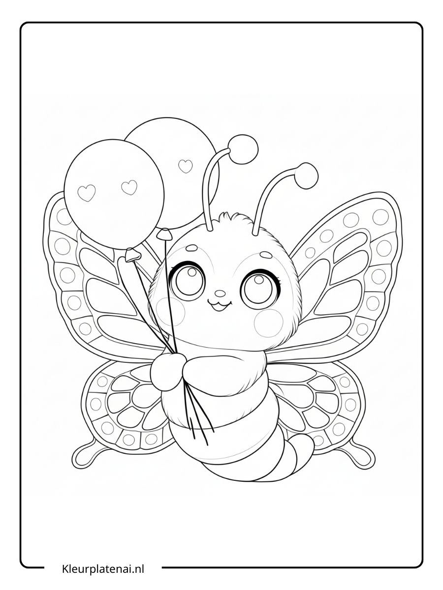 Kleurplaat Vlinder (12)