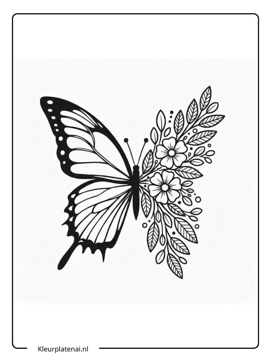 Kleurplaat Vlinder (16)