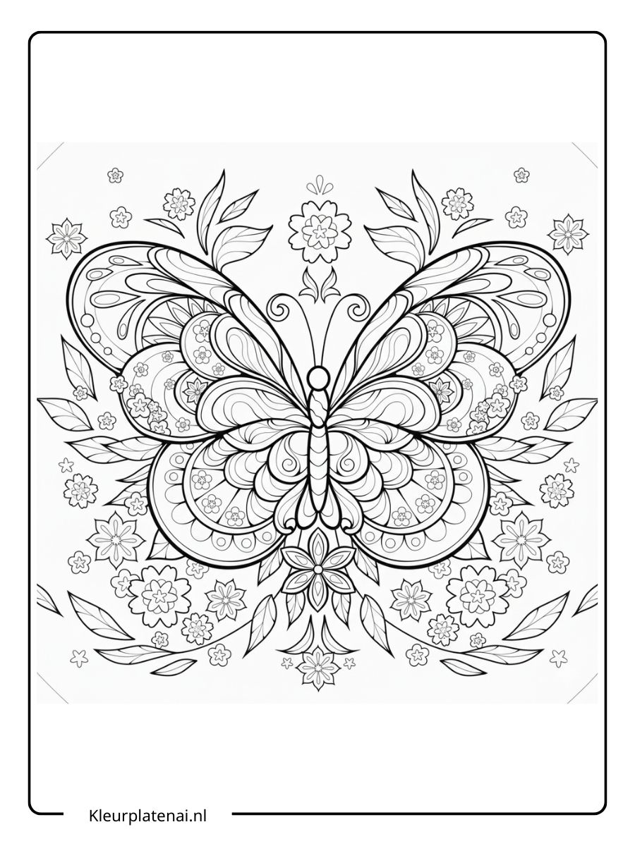 Kleurplaat Vlinder (18)