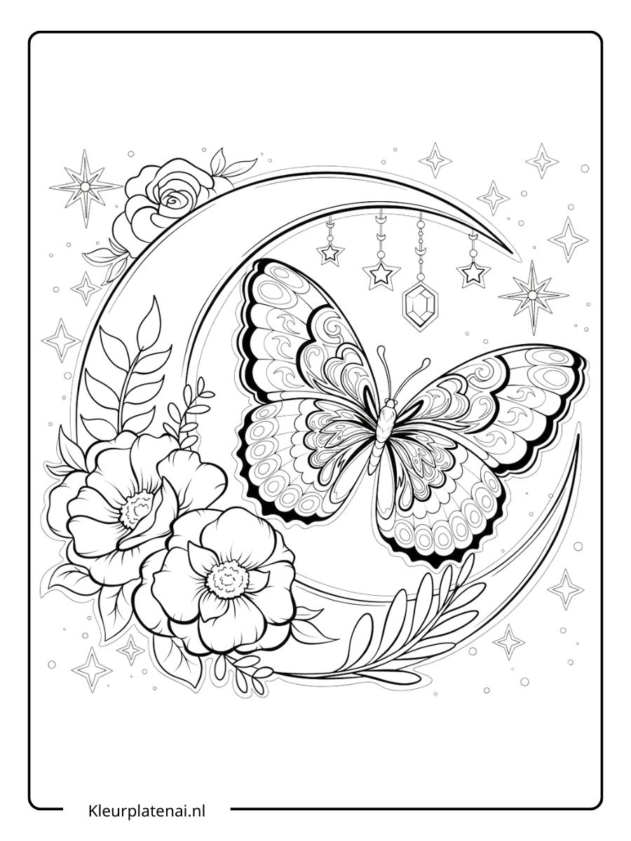 Kleurplaat Vlinder (19)