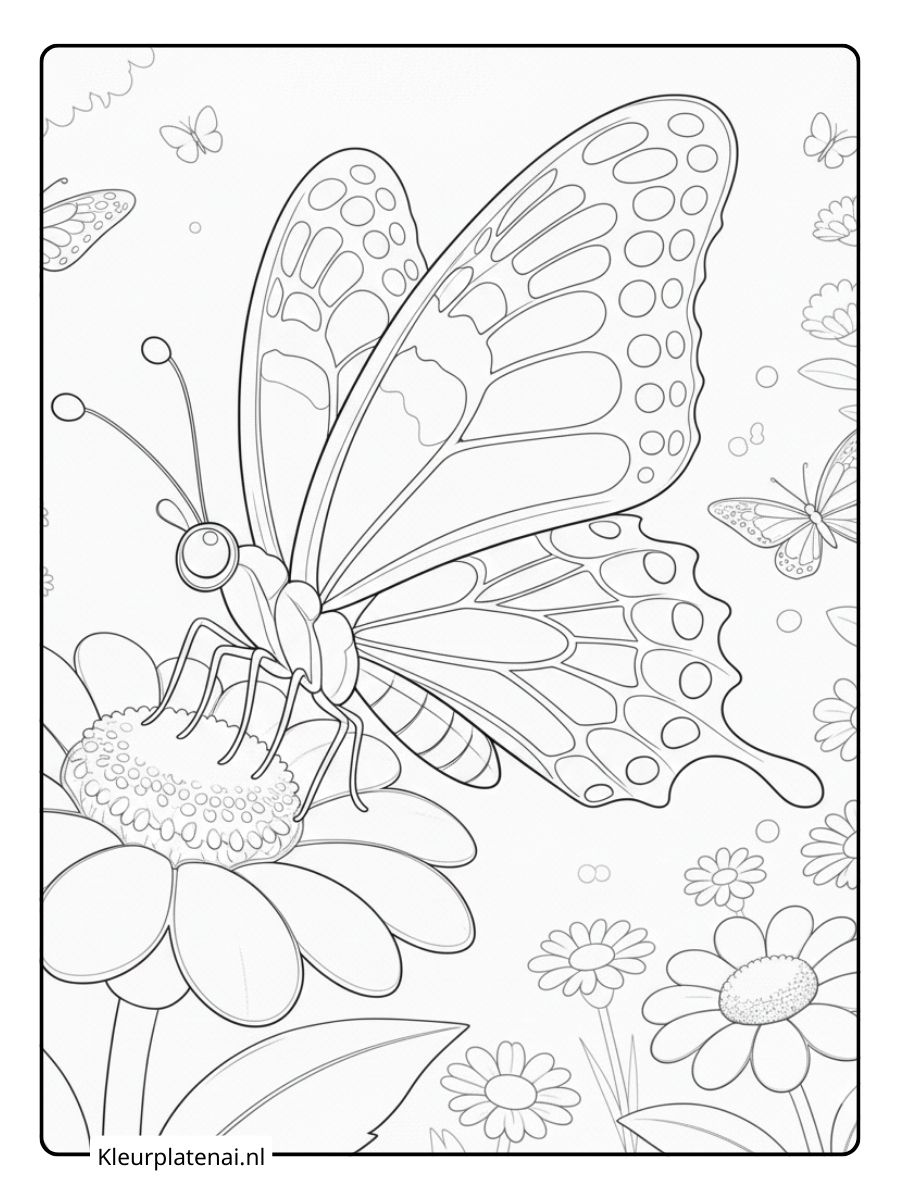 Kleurplaat Vlinder (2)