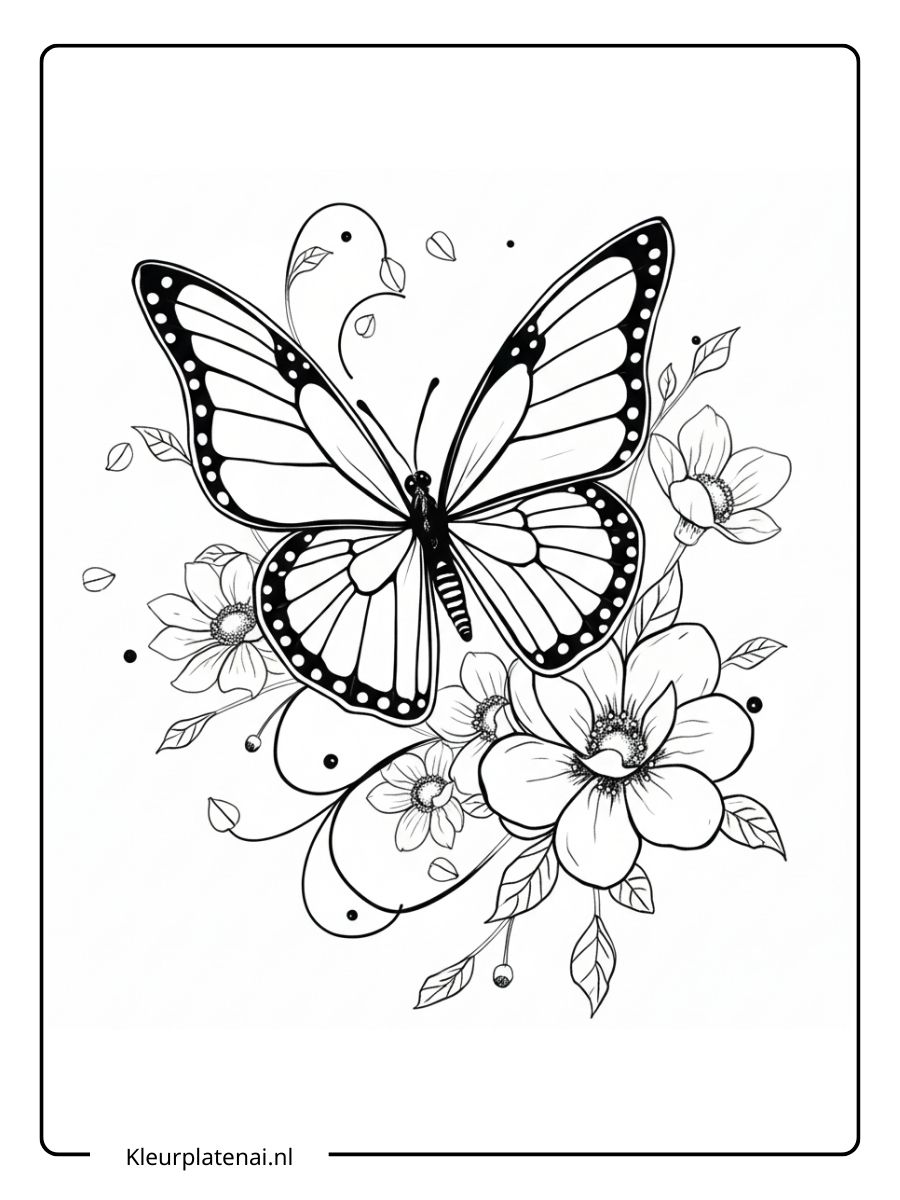 Kleurplaat Vlinder (20)