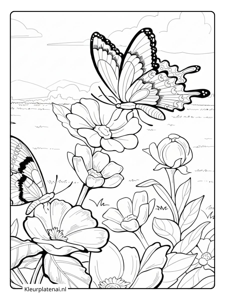 Kleurplaat Vlinder (3)