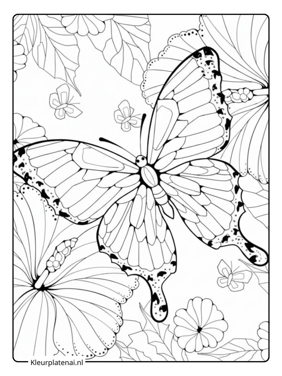 Kleurplaat Vlinder (4)