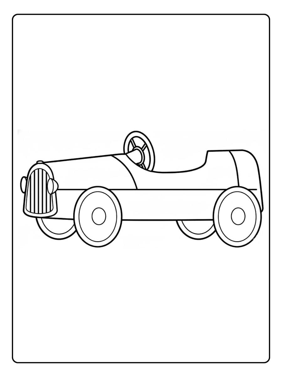 Kleurplaat Voertuigen Klassieke Rode Trapauto