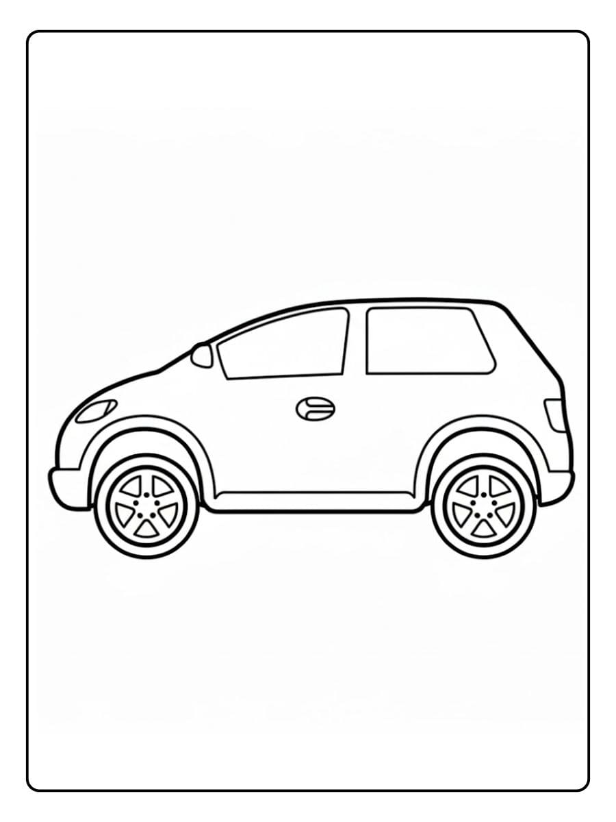 Kleurplaat auto een simpele lijntekening van een auto voor kinderen om in te kleuren