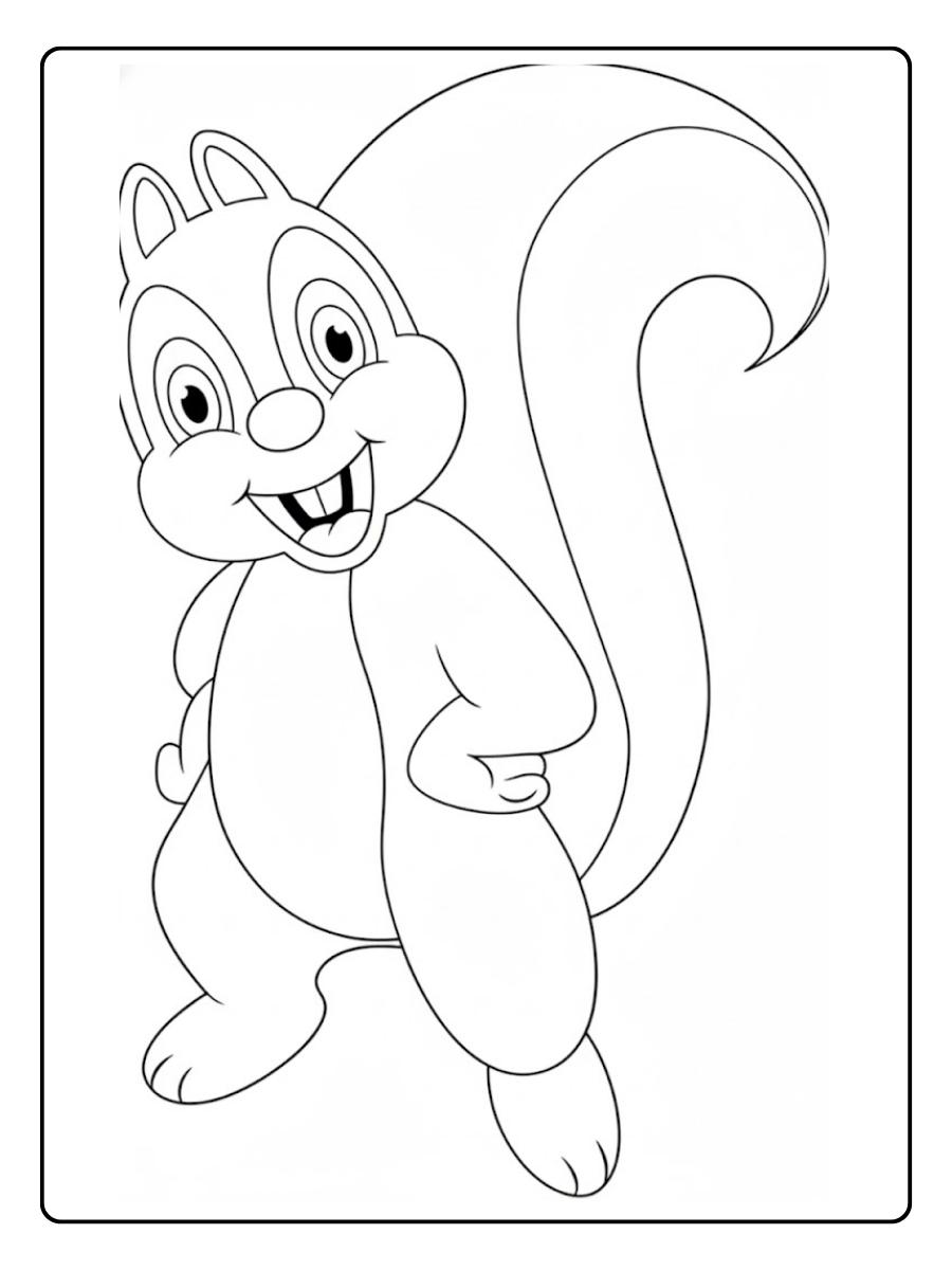 Kleurplaat eekhoorntje lachend eekhoorntje