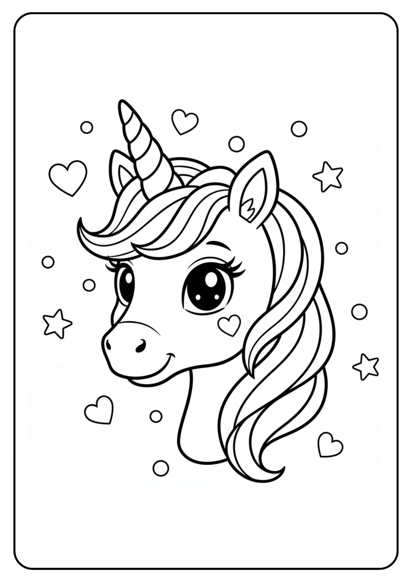 Kleurplaat eenhoorn hoofd schattig