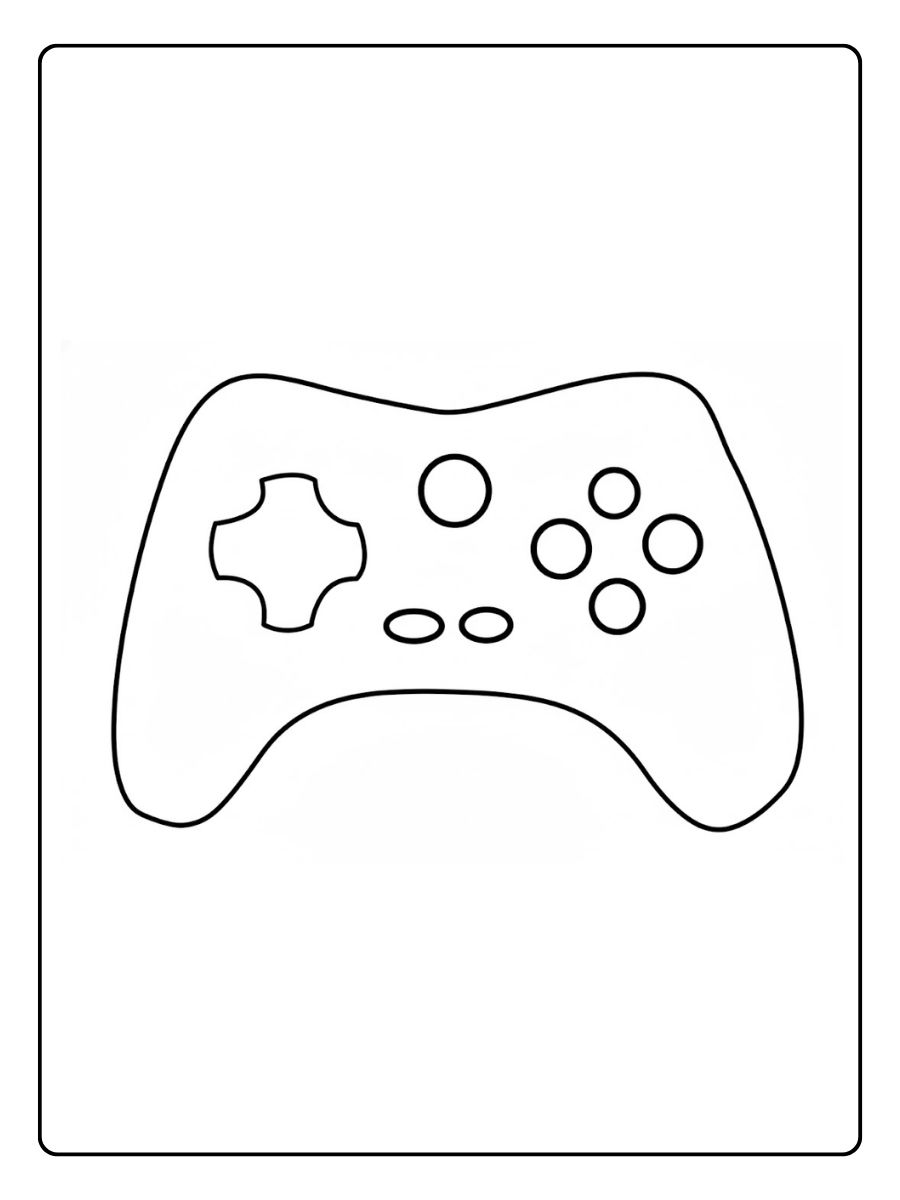 Kleurplaat game gamecontroller silhouet