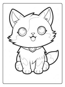 Kleurplaat kat katje met gevlekte vacht