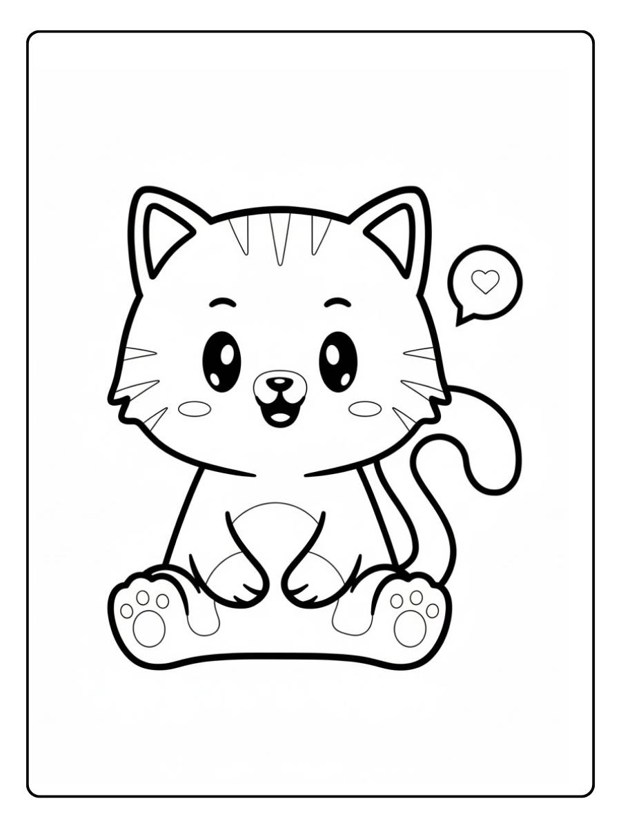 Kleurplaat kat spelend katje met pootjes omhoog