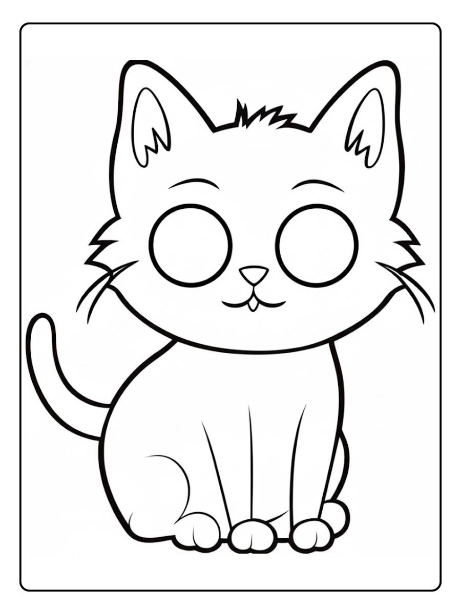 Kleurplaat kat stoere zittende kat