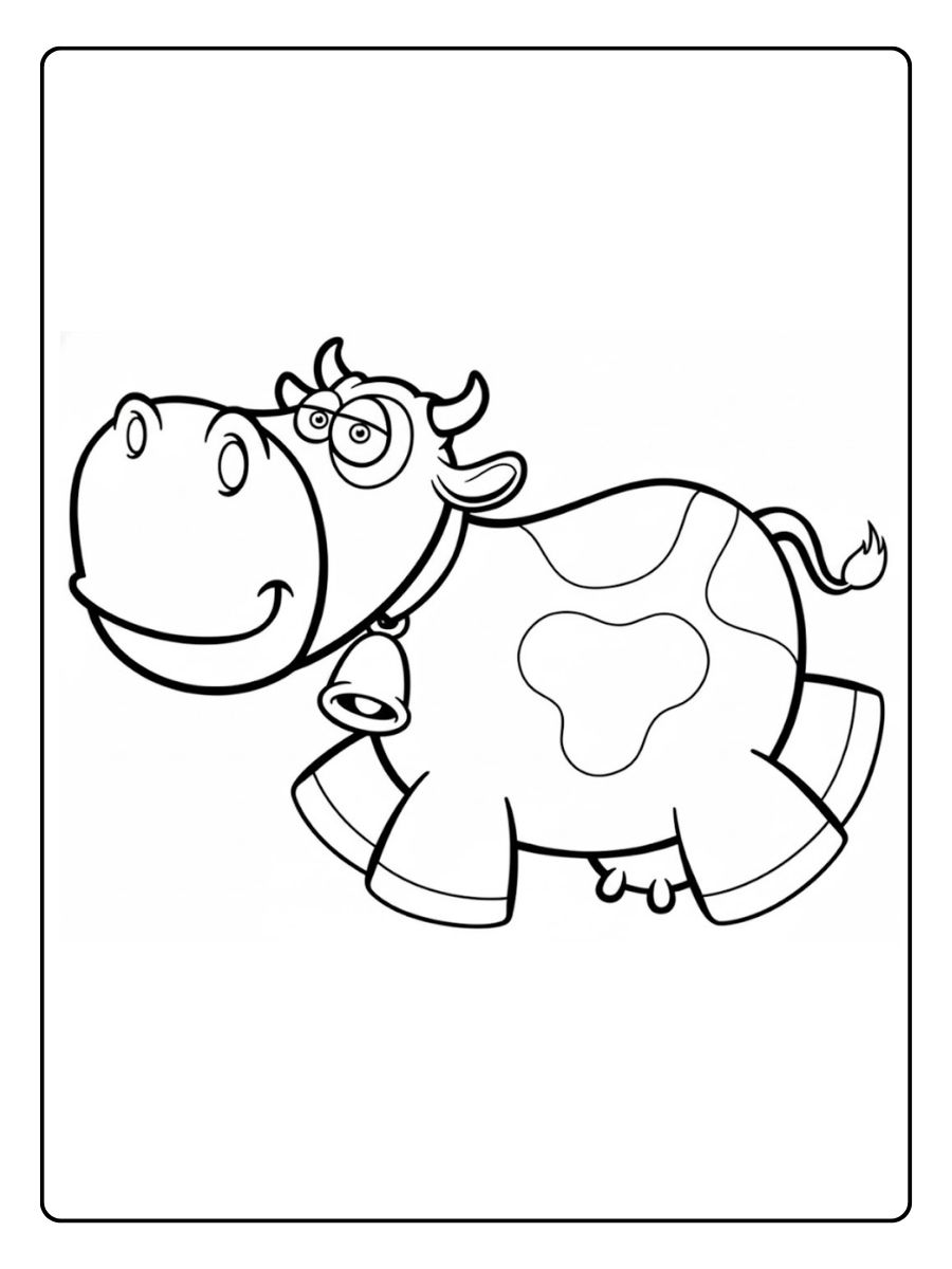 Kleurplaat koe vrolijk springende koe