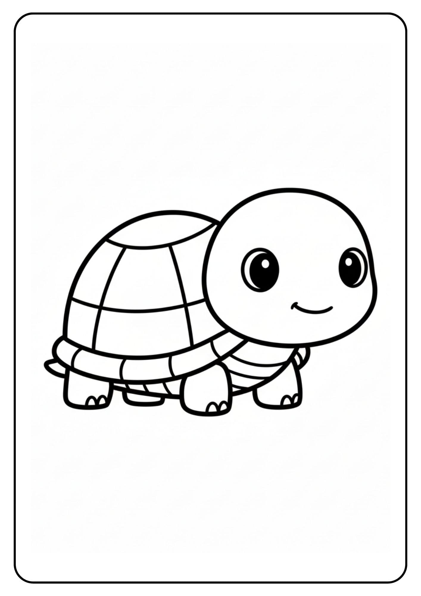 Kleurplaat lieve schildpad