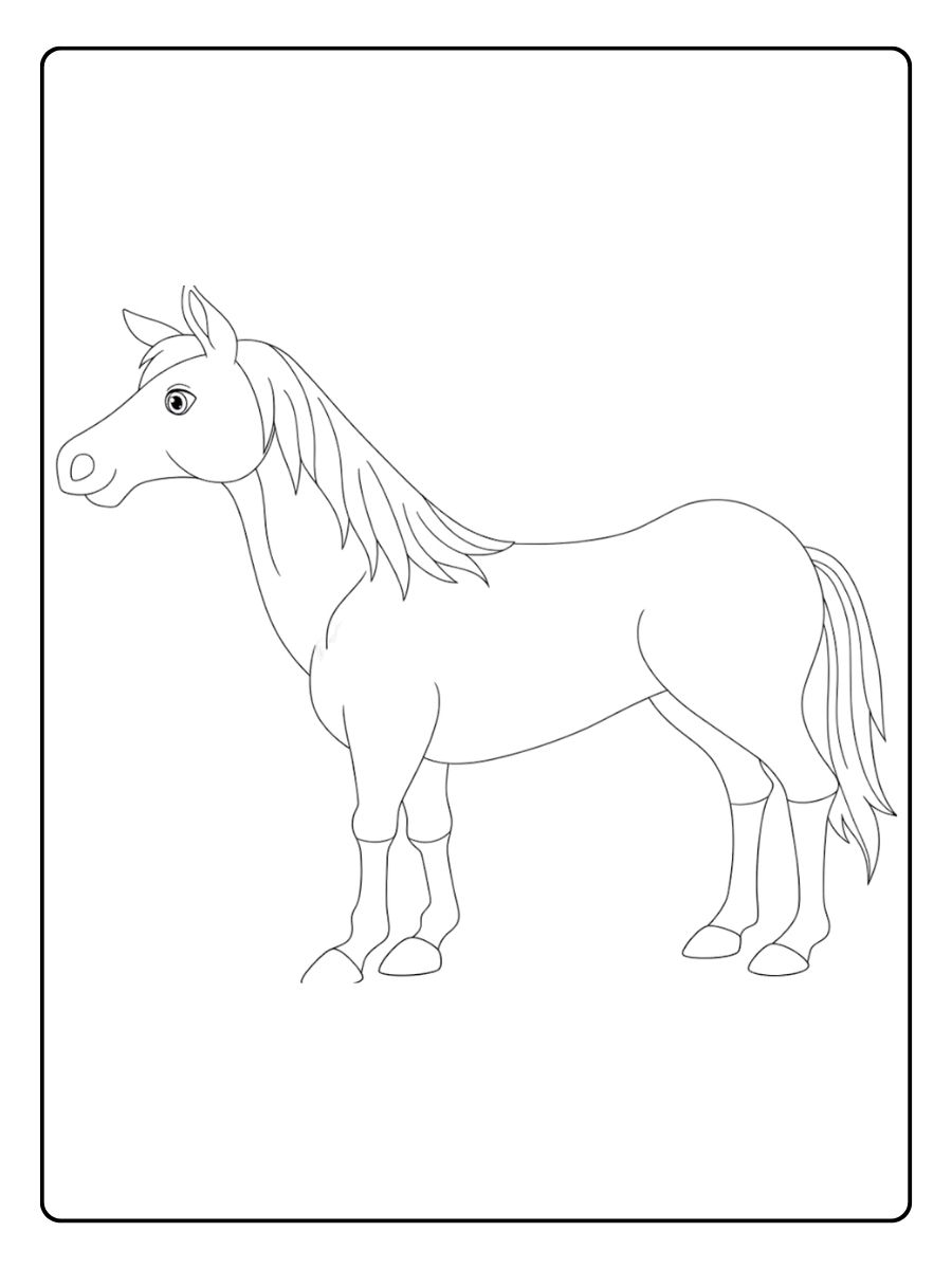 Kleurplaat paard Vrolijke Vuurpijlen op het Land