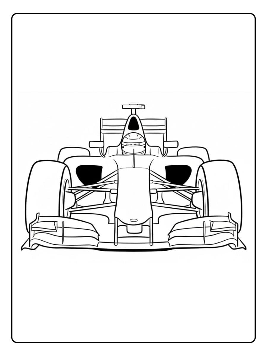 Kleurplaat raceauto Formule 1 Simpele schets