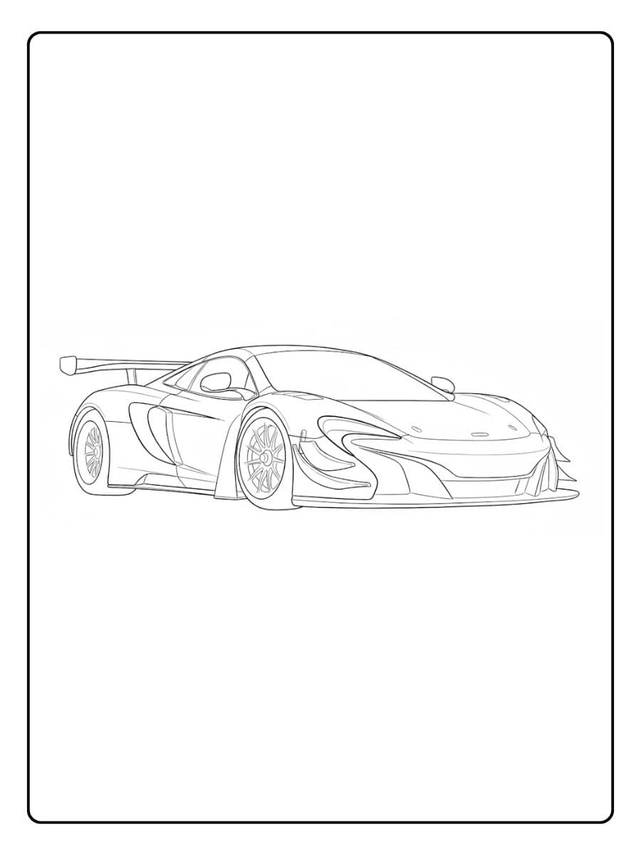 Kleurplaat raceauto McLaren