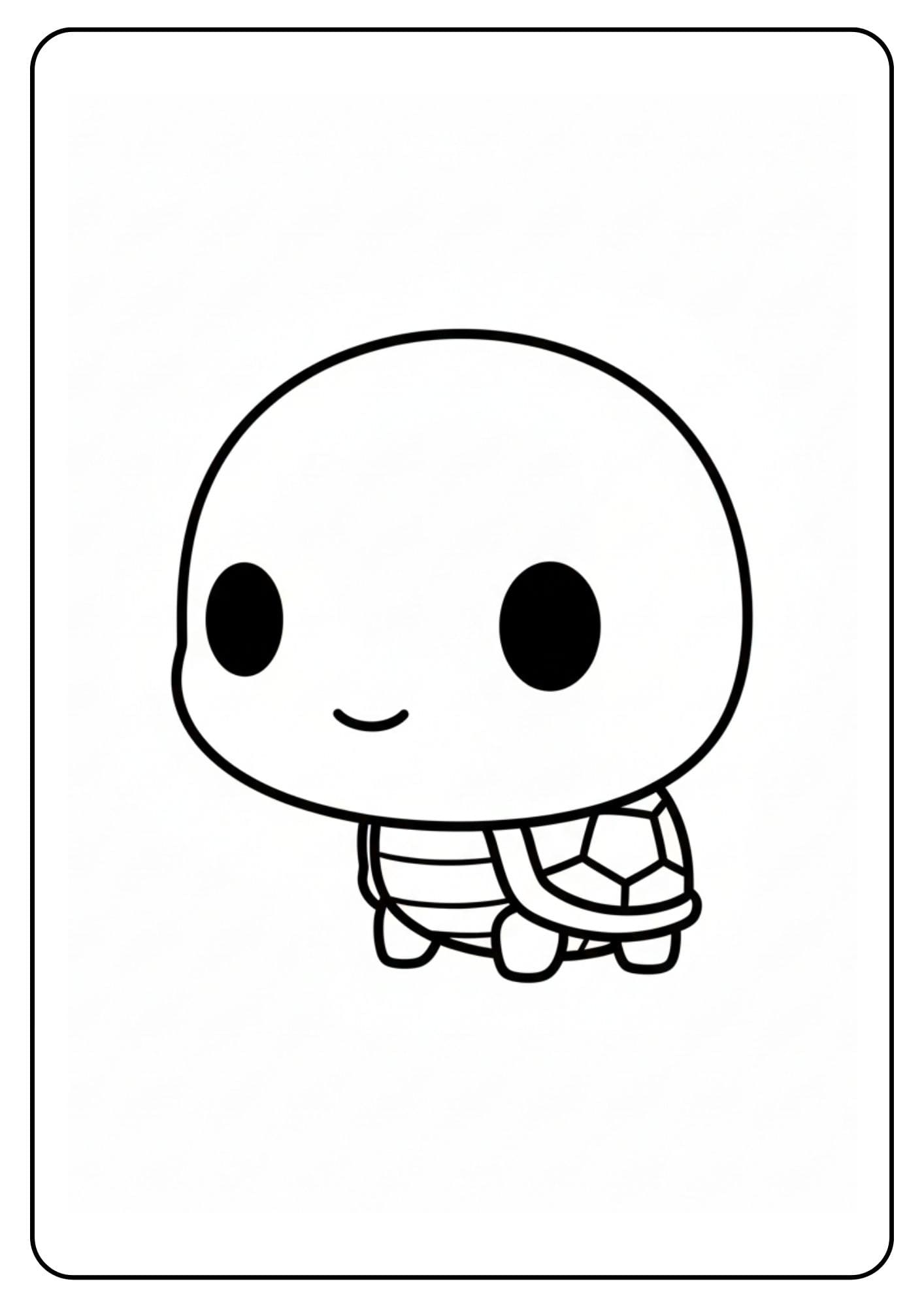 Kleurplaat schildpad schattig simpel