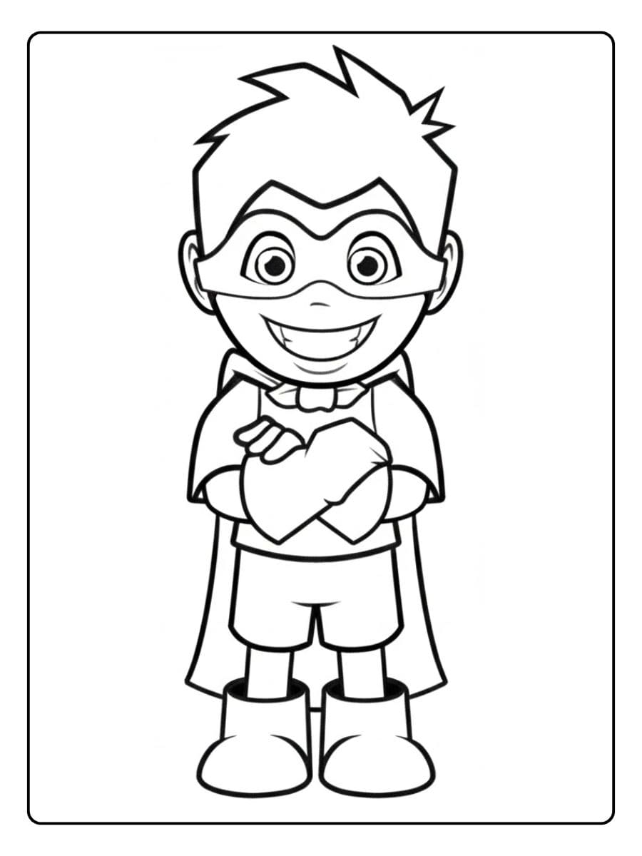 Kleurplaat superheld jongen