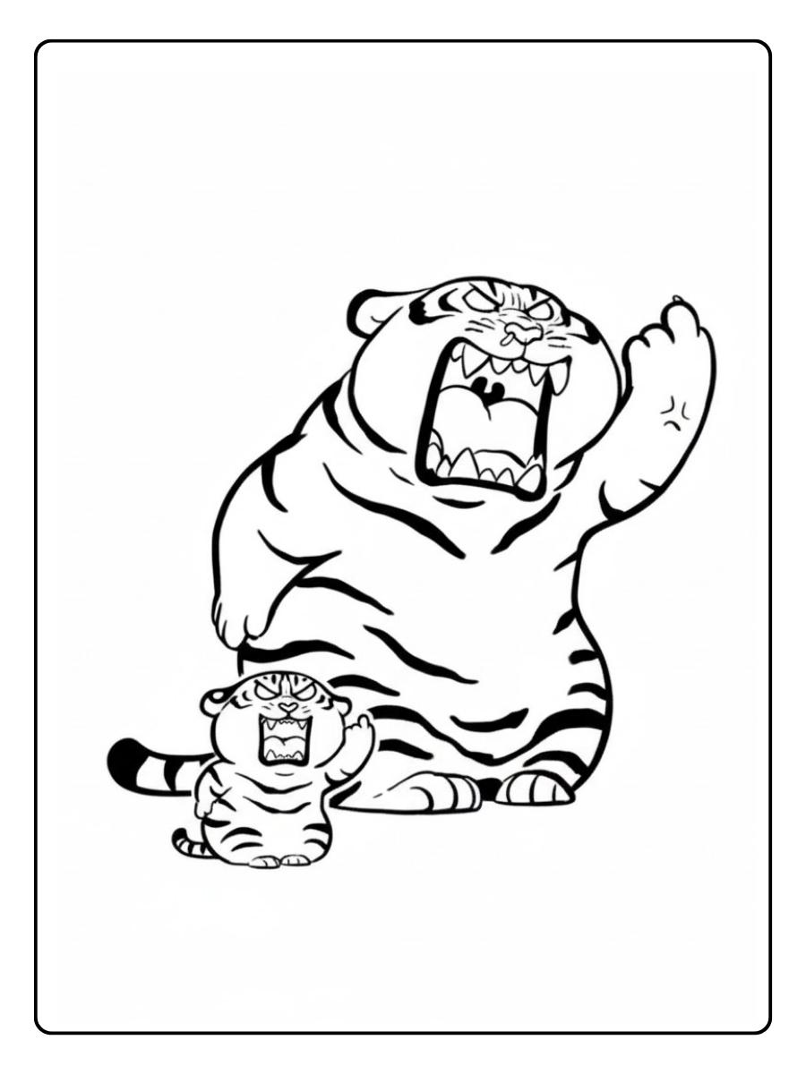 Kleurplaat tijger De Vlammende Streep