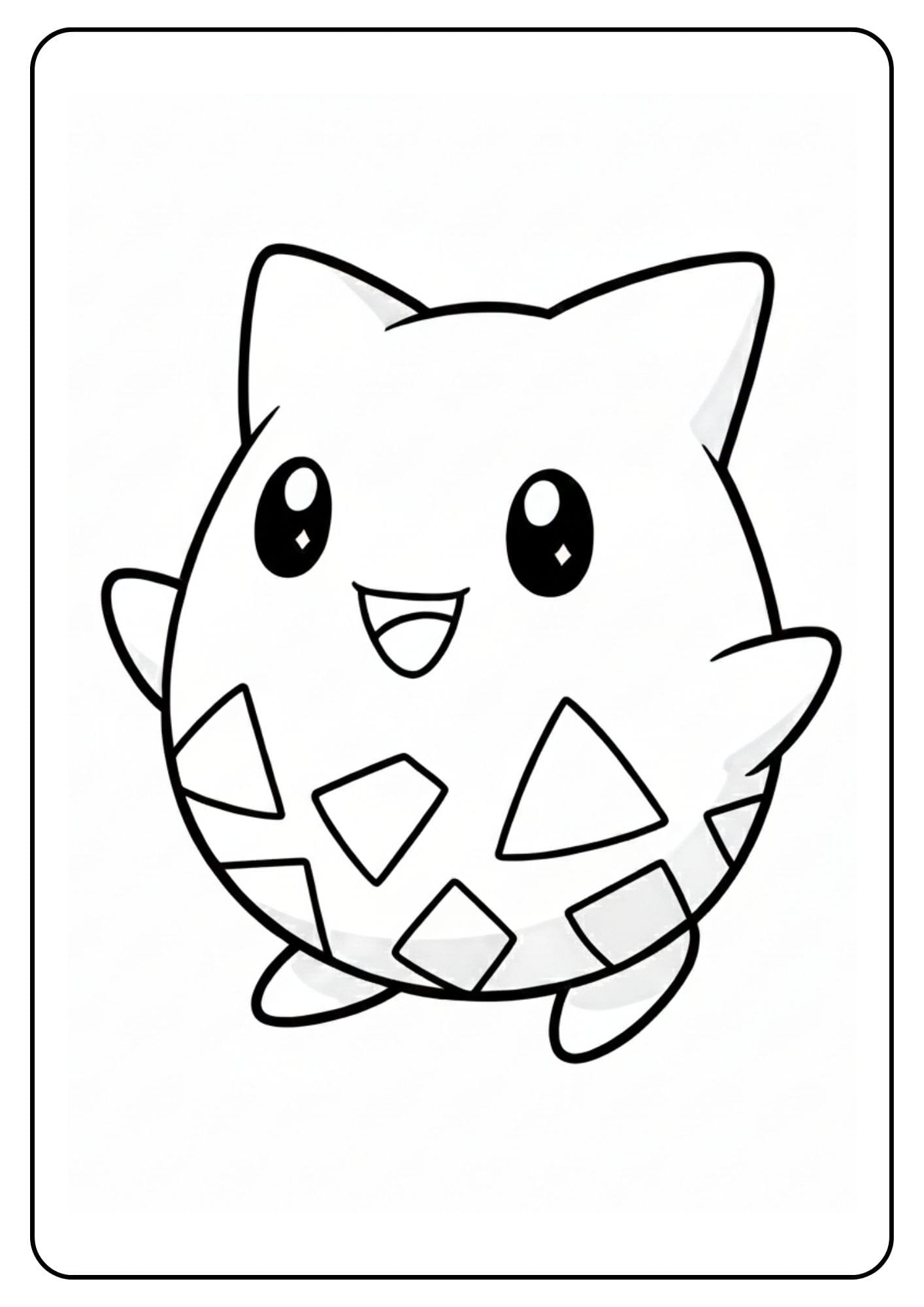 Kleurplaat van Pokémon Togepi